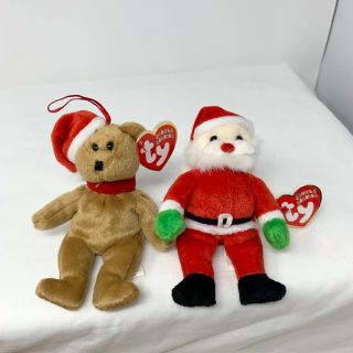 Christmas Jingle Beanies Mini Babies Santa And 1997 Holiday Teddy Toys