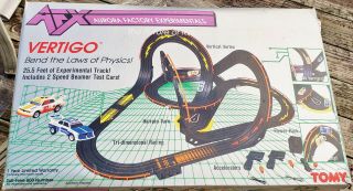 9114 Afx/tomy Vertigo Slot Race Set 25.  5 Feet Track 2 Turbo Cars