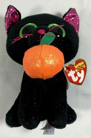Ty Beanie Boos Potion Black With Green Eyes Halloween Cat