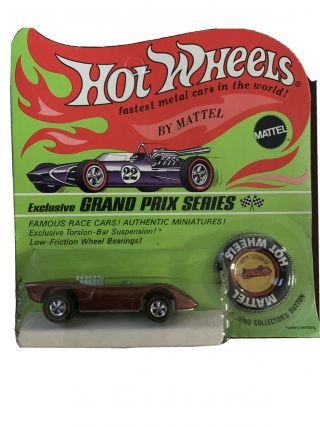 Vintage 1968 Mattel Hot Wheel Redlines Grand Prix Series Orange Ferrari 312p