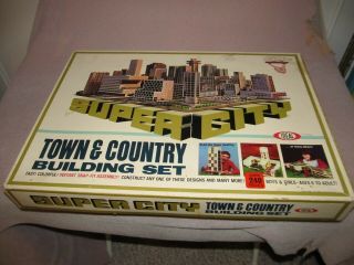 1967 Ideal City " Town & Country Building Set ",  Complete,  Scaled 4 Motorific