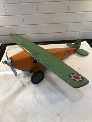 Vintage 1930’s Steelcraft Army Scout Plane Nx107 Pressed Steel