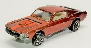 Hot Wheels Redline Custom Mustang,  Orange,  White Interior,  Neat,