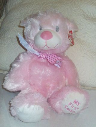 Ty Pluffies Baby Girl Pink My First Teddy Bear 2015 With Tags Sweet Baby 12”