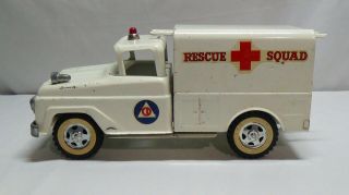 Vintage Metal Tonka Rescue Squad Civil Defense Truck With Ladder