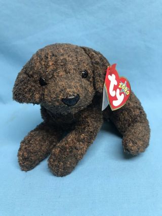 Ty 2000 Beanie Babies Fetcher Dog 7” Plush Stuffed Animal Toy