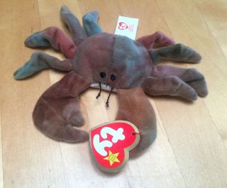 1996 Ty Beanie Baby Claude The Crab Teenie Tags Babies Doll Toy Animal