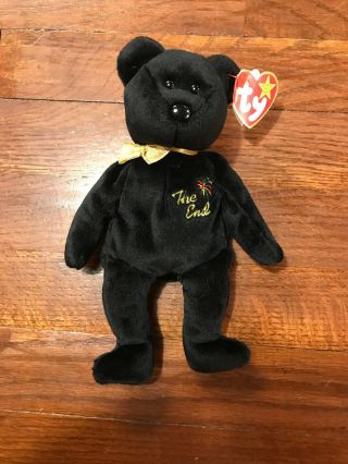Extremely Rare Ty Beanie Baby " The End " Bear With Multiple Errors,  Flat Tush Tag