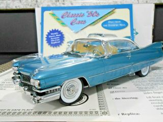Danbury 1:24 1959 Cadillac Coupe De Ville " Vegas Turquoise & Dover White "