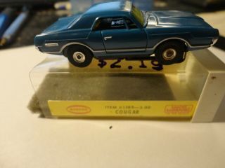 vintage ho slot car aurora tjet cougar blue w/orig box and label 3