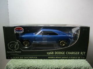 1/18 Scale Ertl American Muscle Authentics Blue 1968 Dodge Charger R/t