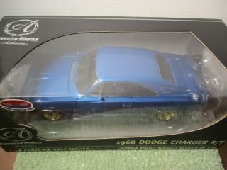 1/18 SCALE ERTL AMERICAN MUSCLE AUTHENTICS BLUE 1968 DODGE CHARGER R/T 3