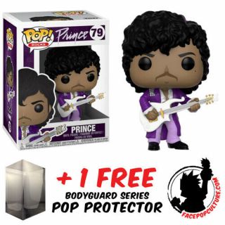 Funko Pop Prince Purple Rain 79 Vinyl Figure,  Pop Protector