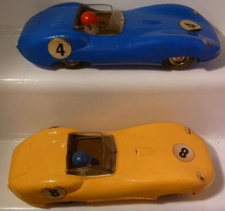 Vintage Triang Scalextric Lister Jaguar Slot Cars 1960 
