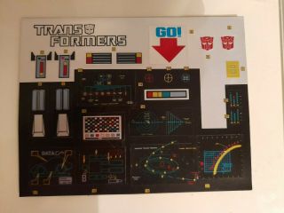 Rare Vintage 1984 Transformers Optimus Prime Toy Stickers Labels Decals