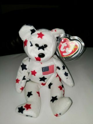Ty Beanie Baby 1997 Glory The Bear - Retired With Multiple Tag Errors - Nm
