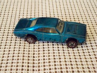 Custom Dodge Charger In Very Unique Light Windex Blue Hot Wheels Redline