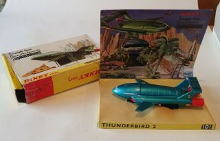 Look Vintage Vgc Boxed Dinky Toys Thunderbirds Thunderbird 2&4 101 Diecast Tv