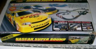 Tyco Nascar Sound Racing Electric Slot Car Set W/ Pit Service Access & Ob