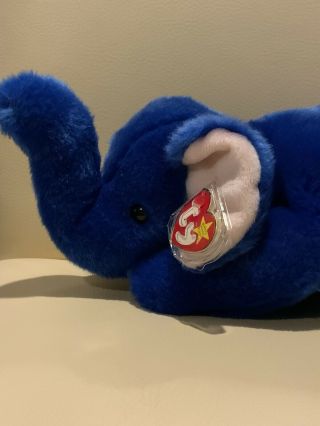 13” Ty Beanie Buddies Peanut Royal Blue Elephant Plush