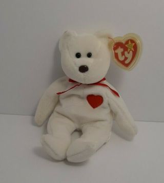 Ty Beanie Babies Bear Valentino Brown Nose Eyes Baby