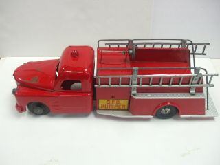 Vintage Structo Toys S.  F.  D.  Fire Pumper Truck - Pressed Steel Red 22 " Long