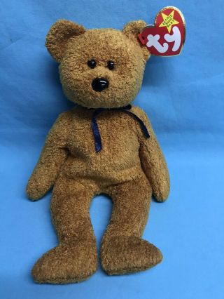 Ty Beanie Baby Fuzz The Bear 9” Plush Stuffed Animal1998 Retired