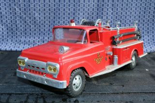 Tonka Toys Pressed Steel No 5 Fire Ladder Truck Engine - Made In Usa
