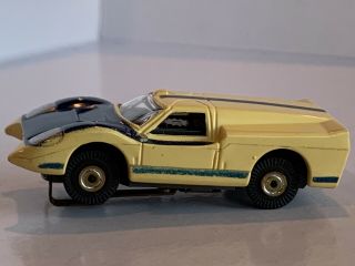 Vintage Aurora Thunderjet 500 Ford J Slot Car YELLOW/BLUE 2