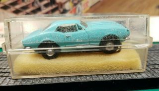 Aurora Ho Tjet 1388 Camaro In Turquoise With Chassis/ Box