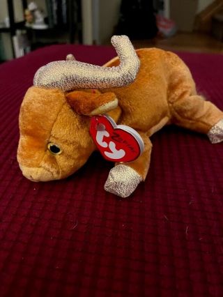 Ty Beanie Baby - The Ox W Tag Protector Retired Rare
