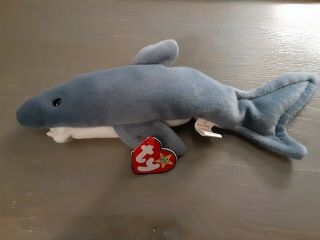 Charity Fundraiser Ty Beanie Babies 1996 Crunch The Shark Pvc Retired Vintage