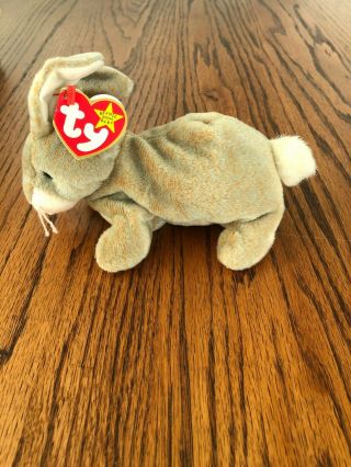Ty Beanie Baby - Nibbly The Brown Rabbit (6 Inch) - Mwmt
