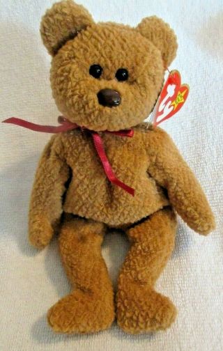 Ty Beanie Baby Curly Style 4052 Bear Dob 4 - 12 - 96 Mwmt