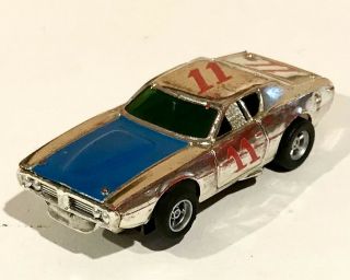 Afx Aurora Htf 11 Silver Chrome Dodge Charger Stock Slot Car 1101 With Chassis