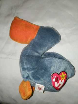 Vintage Ty Beanie Baby Scoop Pelican 1996 Rare Retired With Tags
