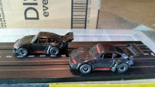 2 Tyco Porsche 935 Slot Car Black With Red Lettering