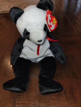Fortune Pandas Retired Ty Beanie Baby 1997 W/ Tags Rare Vintage