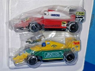 Rare SET CARS UK Ferrari/Benetton F1 HO SLOT Micro Scalextric MR1 Marchon 2