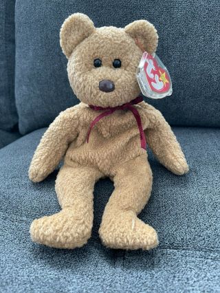 Curly Ty Beanie Baby 1993 Error 1996 Rare Collectible Tag Protector