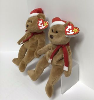 ty beanie baby 1997 holiday teddy bear (2) Both Are RARE 2