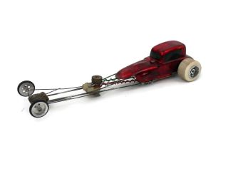 1/32 Dragster Slot Car Modified Red Body W/red Rear Motor And Elongated Chassis