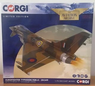 Corgi Aa36407 1/72 Eurofighter Typhoon F.  Mk 2 Battle Of Britain 75th Anniversary