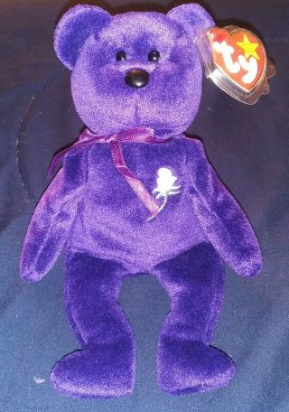 Rare Ty Beanie Baby Princess Diana Bear 1997 1st Edition