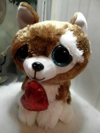 Ty Beanie Boos Smootches 10 " Puppy Dog Stuffed Animal Plush Valentine 
