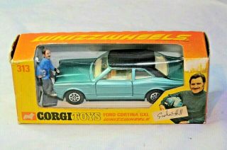 Corgi 313 Ford Cortina Gxl,  With Figure,  Print Error On Box