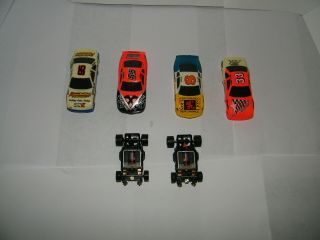 Afx Tomy Ho Slot Cars (2 Chassis - 4 Bodies)