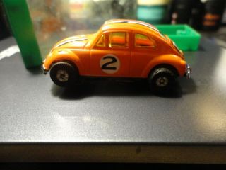 Vintage Aurora Tjet Ho Slot Car Tough Ones Vw Beetle Orange W/box