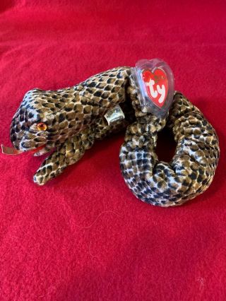 Retired Ty Beanie Baby Snake Chinese Zodiac 2000 Tags
