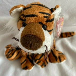 Ty Beanie Baby Stripey The Tiger Wild Cat 40256 Stuffed Plush Toy Vintage Gift